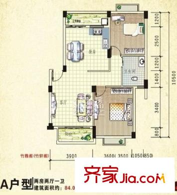 嘉州華都 2室 戶型圖