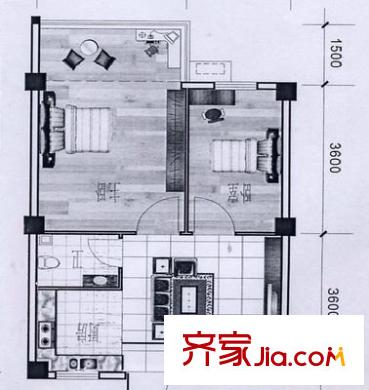 未來(lái)小區(qū) 2室 戶(hù)型圖