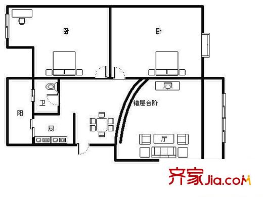 碧云苑戶型圖2室2廳1衛(wèi) 2室2廳1衛(wèi)1廚