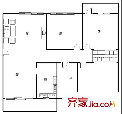 金達(dá)花園 3室 戶型圖