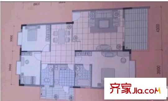 江南馨園 3室 戶型圖