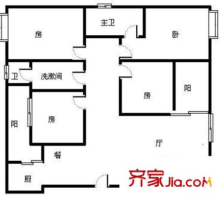 龍曦山莊 4室 戶型圖