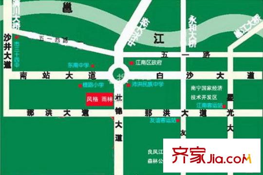 風(fēng)格雨林交通圖區(qū)位圖