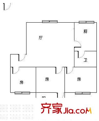 東葛路農(nóng)行宿舍 3室 戶型圖