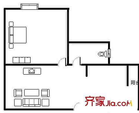 庭香園 1室 戶型圖