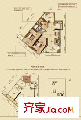 隆源雅居5#樓A戶型 3室2廳1衛(wèi)1廚