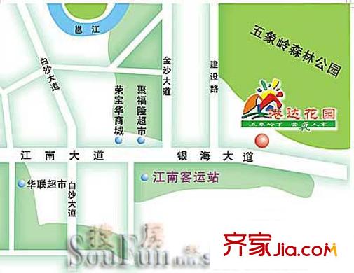 港達(dá)花園交通圖