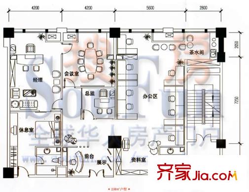 匯東國(guó)際住宅戶型圖商務(wù)辦公 4室2廳2衛(wèi)1廚