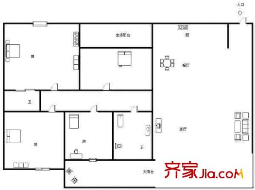 逸園小區(qū)戶型圖4室2廳2衛(wèi) 4室2廳2衛(wèi)1廚
