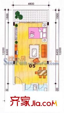 嘉州華都戶型圖30-60平米單房 1室1衛(wèi)1廚