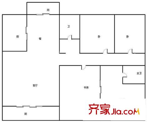 右江花園戶型圖4室2廳2衛(wèi) 4室2廳2衛(wèi)1廚