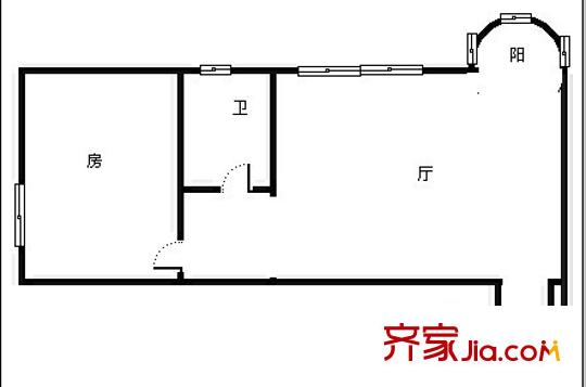 右江花園戶型圖1室1廳  1衛(wèi) 1室1廳1衛(wèi)1廚