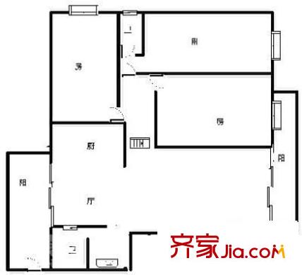右江花園 4室 戶型圖