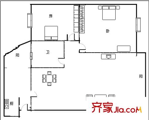 世貿(mào)西城 2室 戶型圖