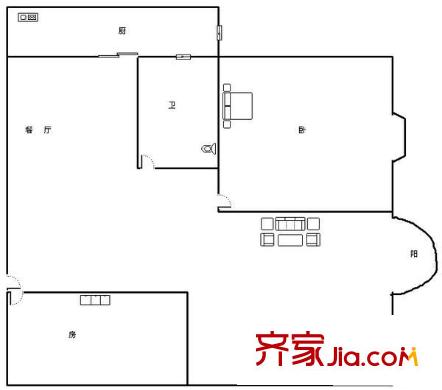 茶花園小區(qū) 3室 戶型圖