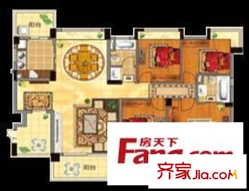 韓國(guó)園 4室 戶型圖