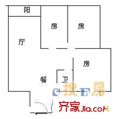 韓國(guó)園 3室 戶型圖
