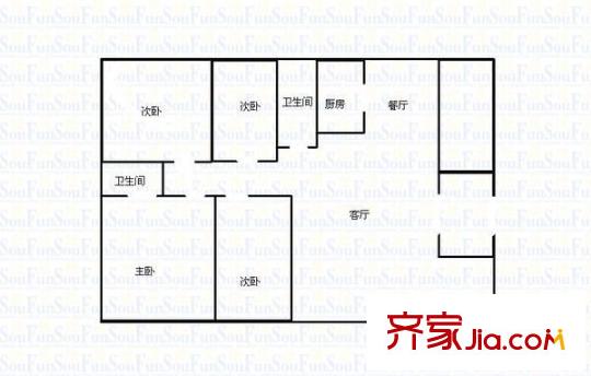 韓國(guó)園 4室 戶型圖