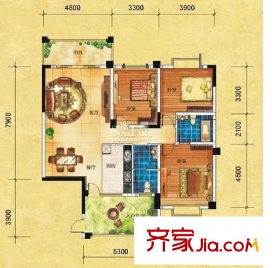 武警水電生活區(qū)戶型圖2室2廳2衛(wèi) 2室2廳2衛(wèi)1廚