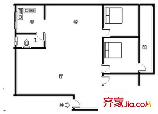 武警水電生活區(qū)戶型圖3室2廳1衛(wèi) 3室2廳1衛(wèi)1廚
