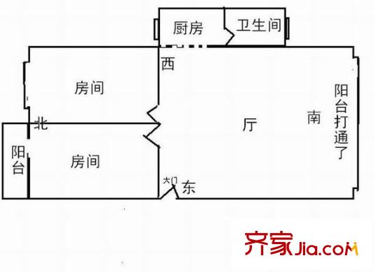 東方花園 2室 戶型圖