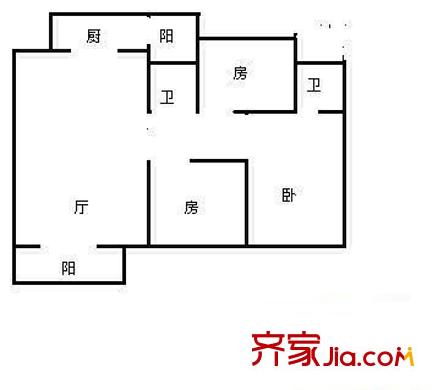 東方花園 2室 戶型圖