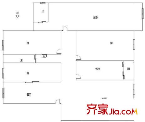 廣西建行長江花園宿舍區(qū) 4室 戶型圖