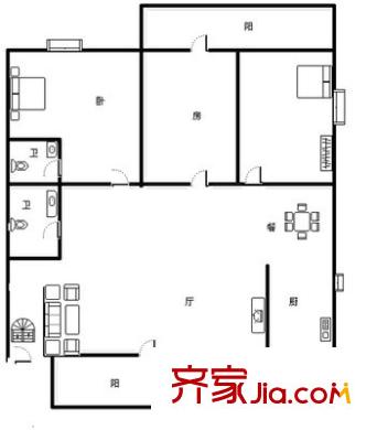 柏濤灣 3室 戶型圖