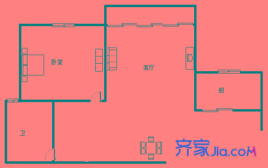 庭香園 1室 戶型圖