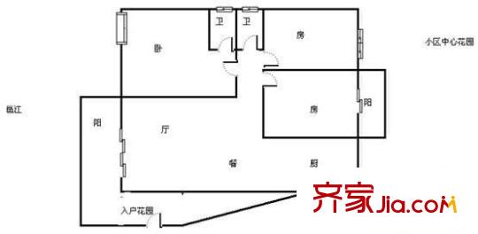 西湖東郡 3室 戶型圖