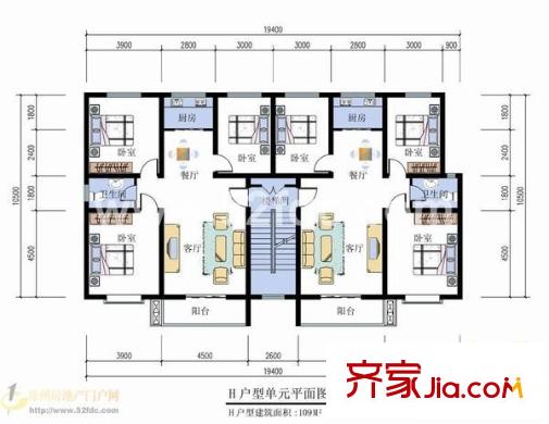 江南馨園 4室 戶型圖