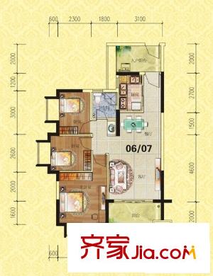 江南馨園 2室 戶型圖