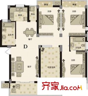 龍曦山莊 4室 戶型圖