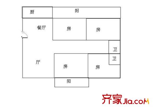 龍曦山莊 4室 戶型圖