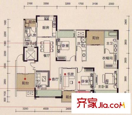 龍曦山莊 5室 戶型圖