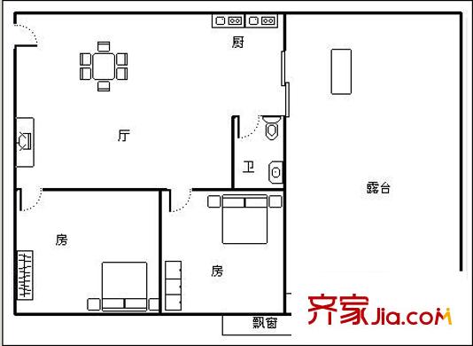 福滿花園 2室 戶型圖