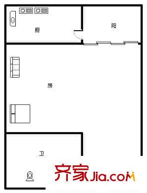 福滿花園 1室 戶型圖