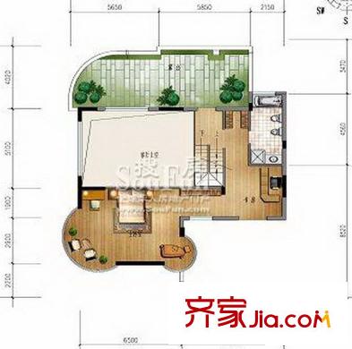 遠辰山水一號戶型圖7#樓一單元一號房戶型 1室1廳1衛(wèi)
