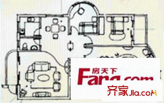 富麗華庭戶型圖1室
