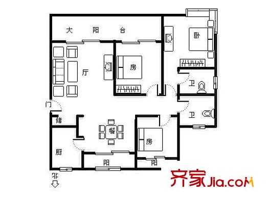 楓林藍(lán)岸住宅 0室 戶型圖