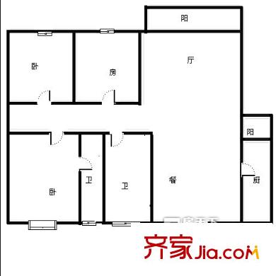 南國(guó)花園康城戶型圖3房2廳1 3室2廳1衛(wèi)1廚