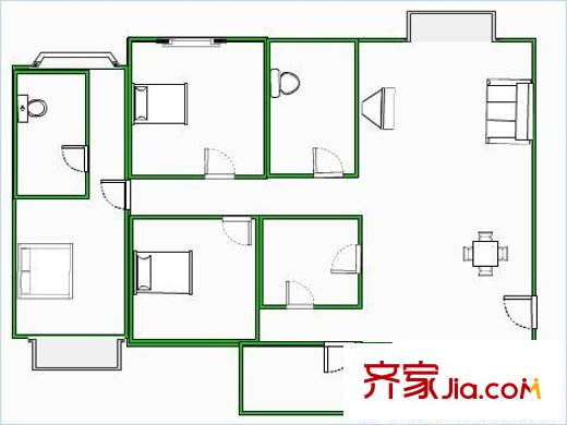 金碧花園 4室 戶型圖