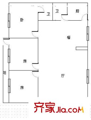 茶花園小區(qū) 4室 戶型圖