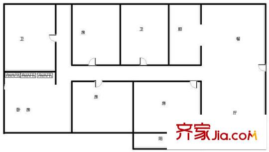 廣西建行長(zhǎng)江花園宿舍區(qū) 4室 戶型圖