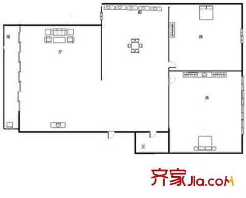 柏濤灣 2室 戶型圖