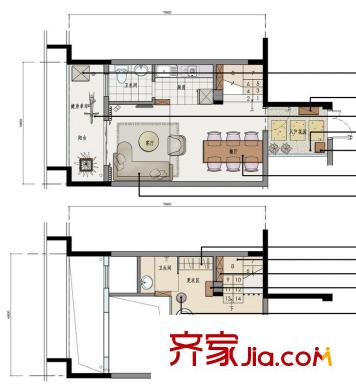 嘉華綠洲戶型圖N戶型 1室2廳2衛(wèi)1廚