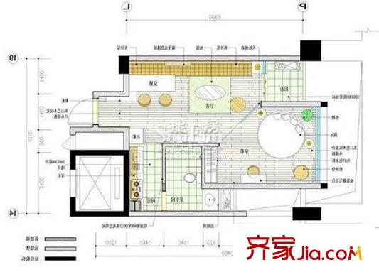 嘉華綠洲戶型圖一房戶型 1室1廳1衛(wèi)1廚