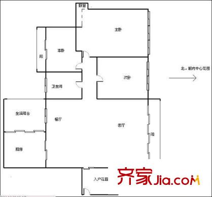 瀚林雅筑 3室 戶型圖