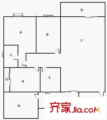 瀚林雅筑 3室 戶型圖