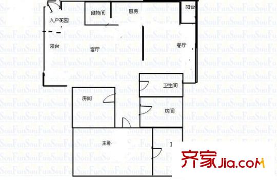 云星尚雅名都 3室 戶型圖